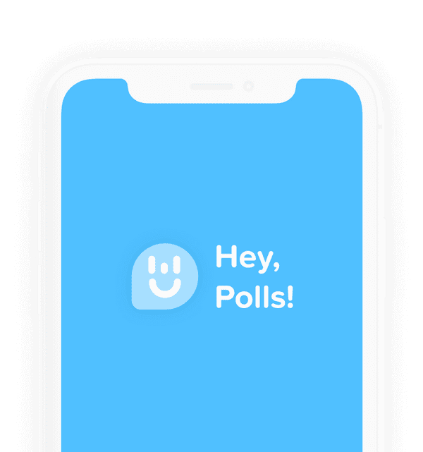 Image of Hey, Polls! logo on mobile phone