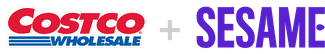 Image of Costco and Sesame logos side by side
